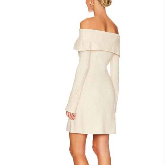 Cult Gaia Cream ‘Edna’ Knit Mini Dress w/Collar Detail Size M EUC HARD TO FIND - Picture 3 of 16